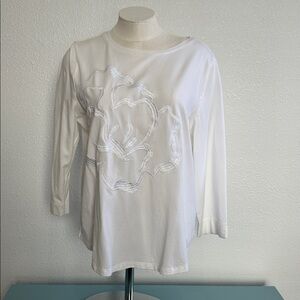 Chico's White Top with Embroidery